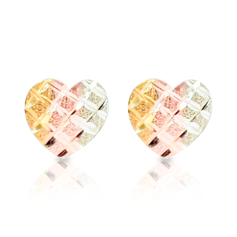 Brinco coração diamantado - 3 cores