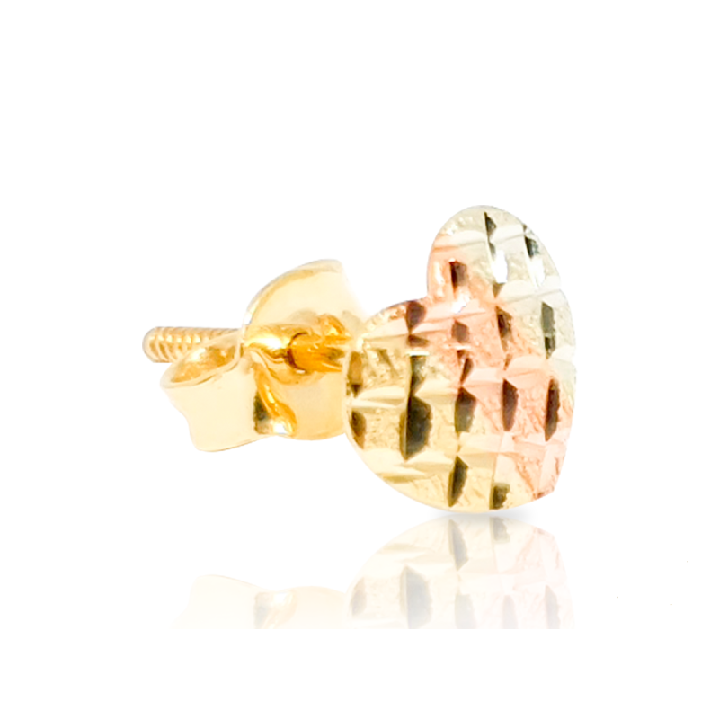 Brinco coração diamantado - 3 cores